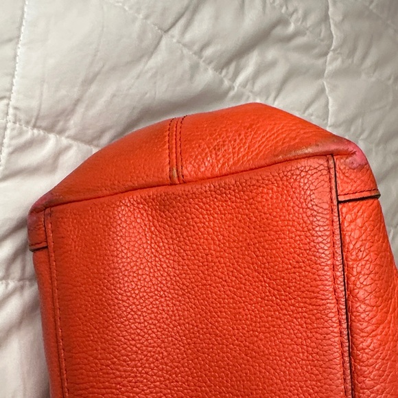 Coach Vibrant Orange Edie Leather Shoulder Bag - Picture 15 of 16